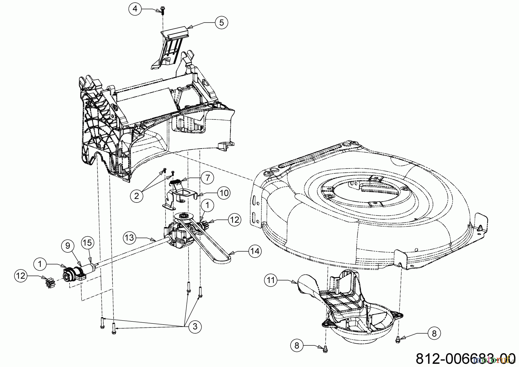Cub Cadet Motormäher mit Antrieb LM3 ER53S 12CBPV7D603 (2021) Getriebe, Keilriemen