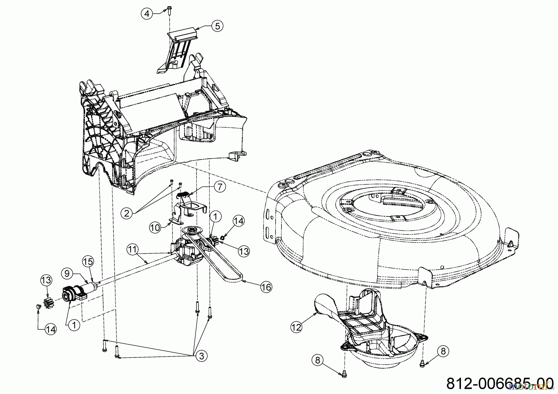 Cub Cadet Motormäher mit Antrieb LM2 DR53S 12DBPQKC603 (2021) Getriebe, Keilriemen
