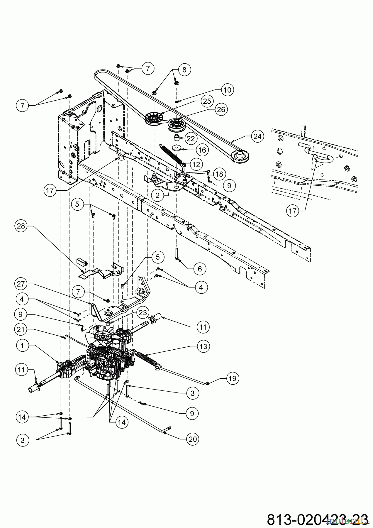 Cub Cadet Rasentraktoren XT1 OS96 13C8A1CF603 (2021) Fahrantrieb