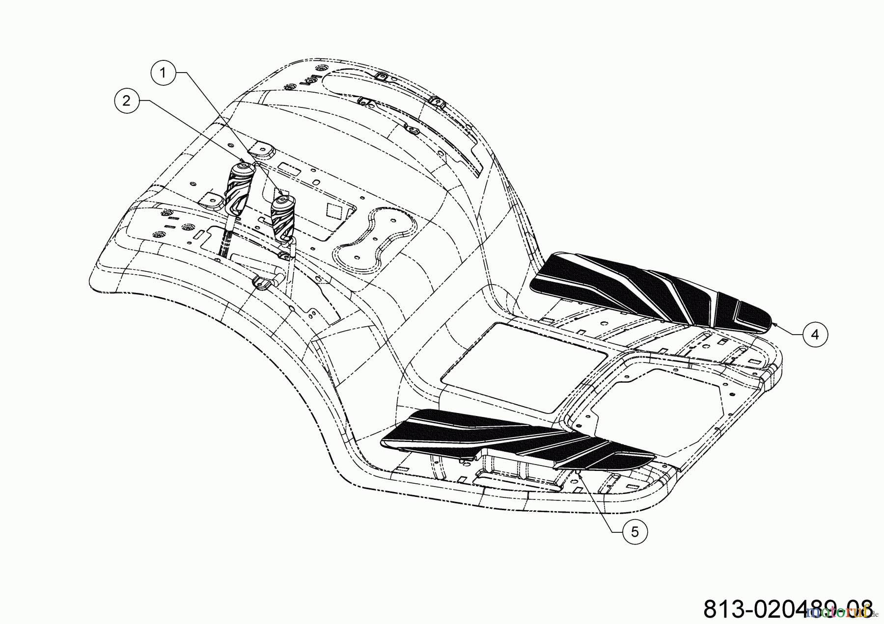  Cub Cadet Rasentraktoren XT1-LT46 13APA9CT056 (2022) Handgriff, Trittbrettbelag