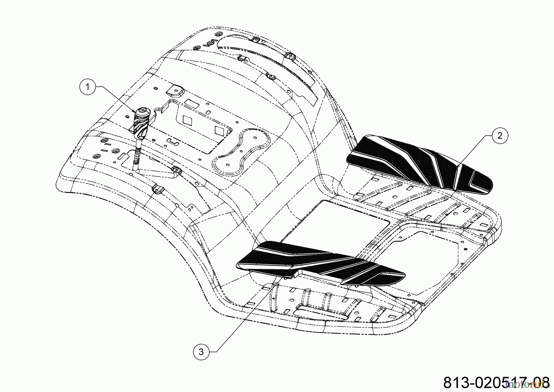 Cub Cadet E-Rasentraktoren XT2 ES107 33ABA7ES603 (2023) Handgriff, Trittbrettbelag