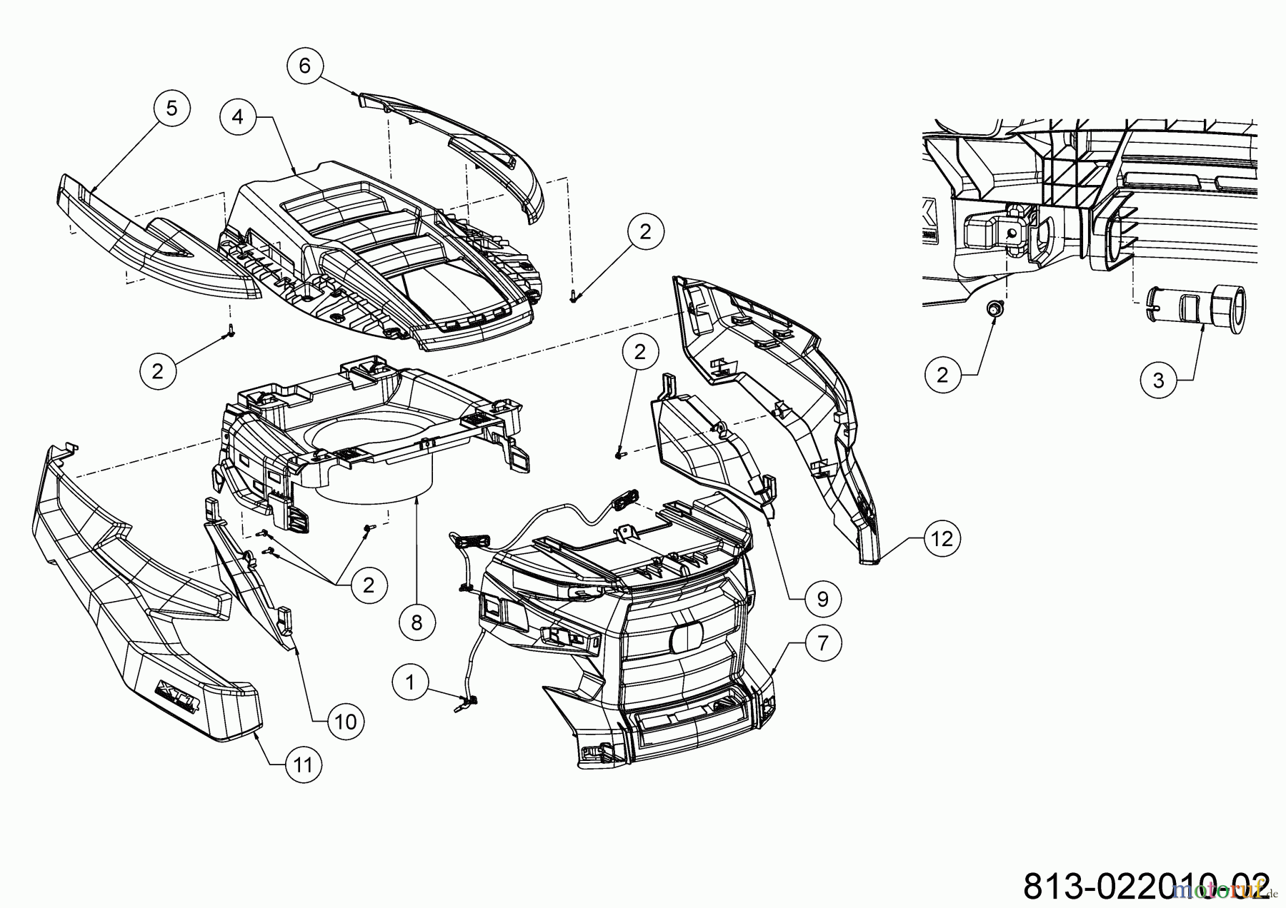 Cub Cadet Rasentraktoren XT1 OR95 13A8A1TB603 (2023) Motorhaube