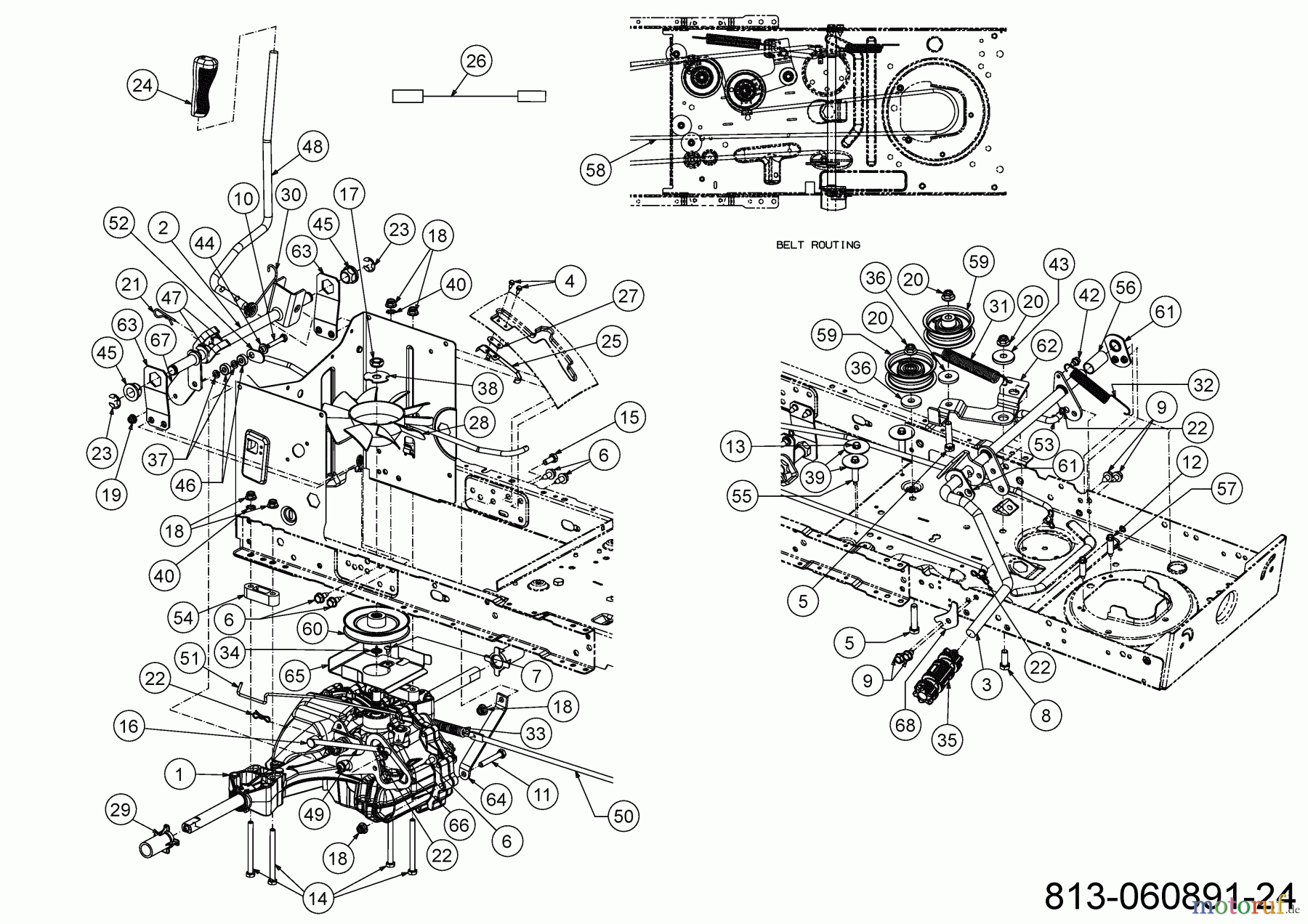  Cub Cadet Rasentraktoren LT2 NS96 13BB79DF603 (2022) Fahrantrieb, Keilriemen, Pedal