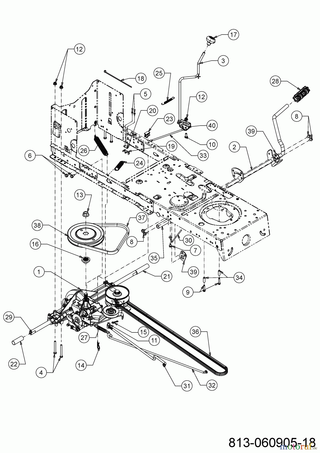  Cub Cadet Rasentraktoren LT1 NS96 13BB76DF603 (2021) Fahrantrieb