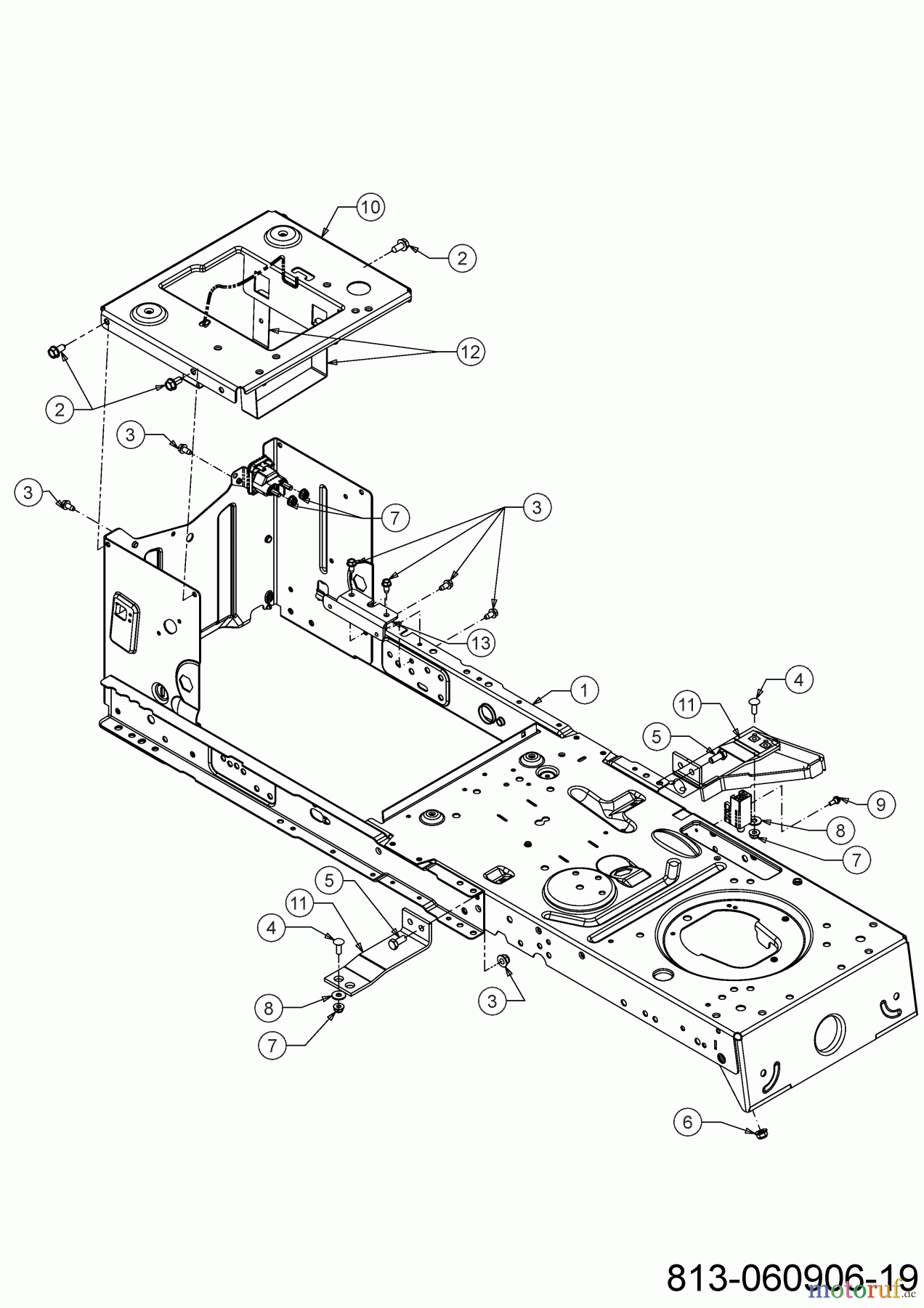 Cub Cadet Rasentraktoren LT1 NS96 13BB76DF603 (2021) Rahmen