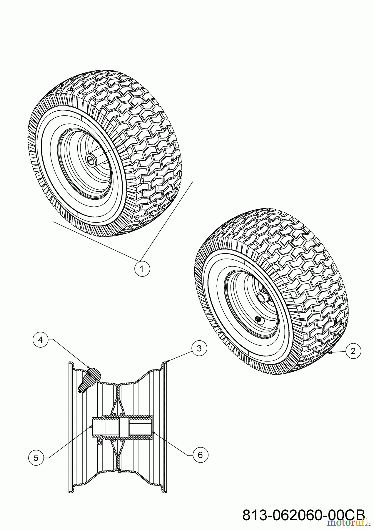 Cub Cadet Rasentraktoren LT1 NS96 13BB76DF603 (2021) Räder vorne 15x6