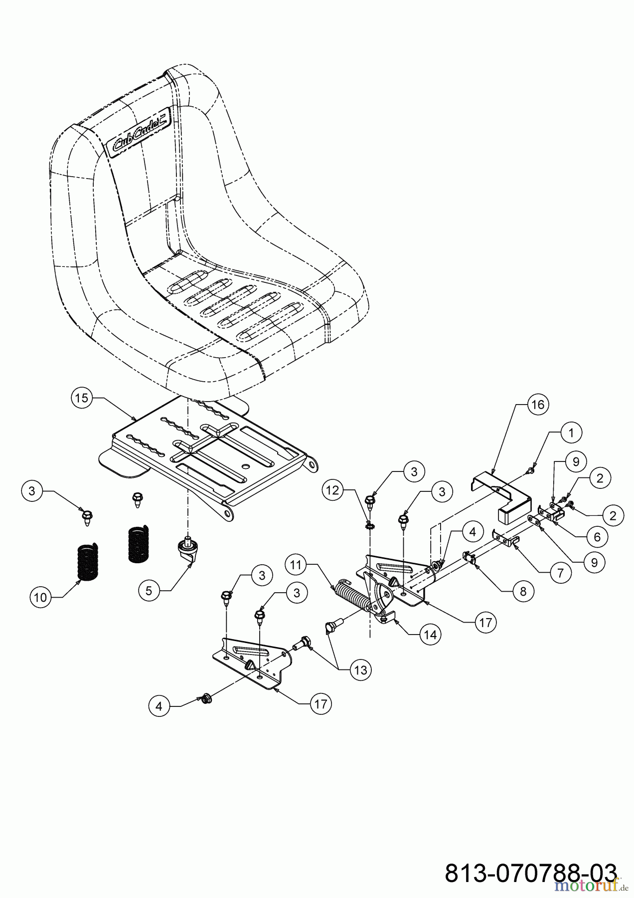 Cub Cadet Rasentraktoren LT1 NS96 13AB77DF603 (2022) Sitzverstellung