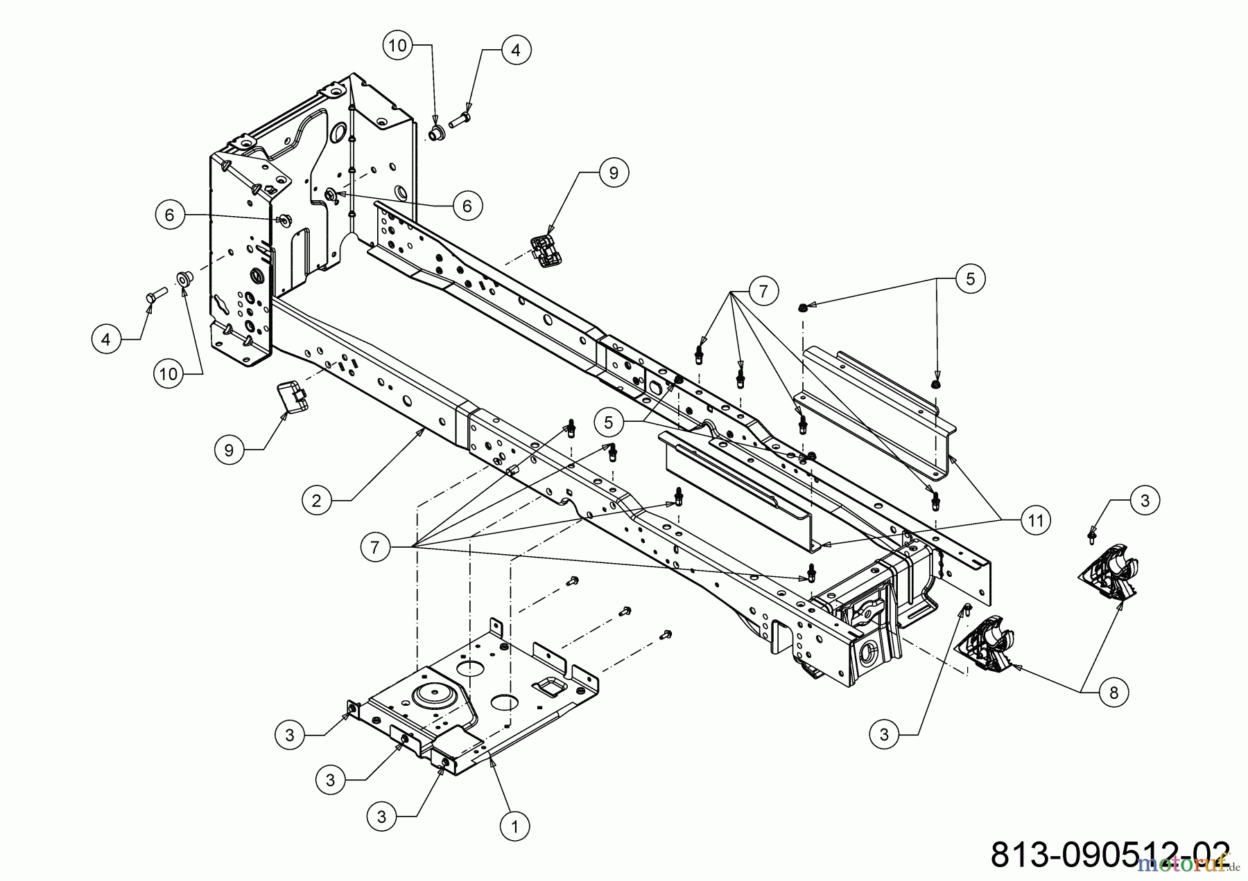 Cub Cadet E-Rasentraktoren XT2 ES107 33ABA7ES603 (2023) Rahmen