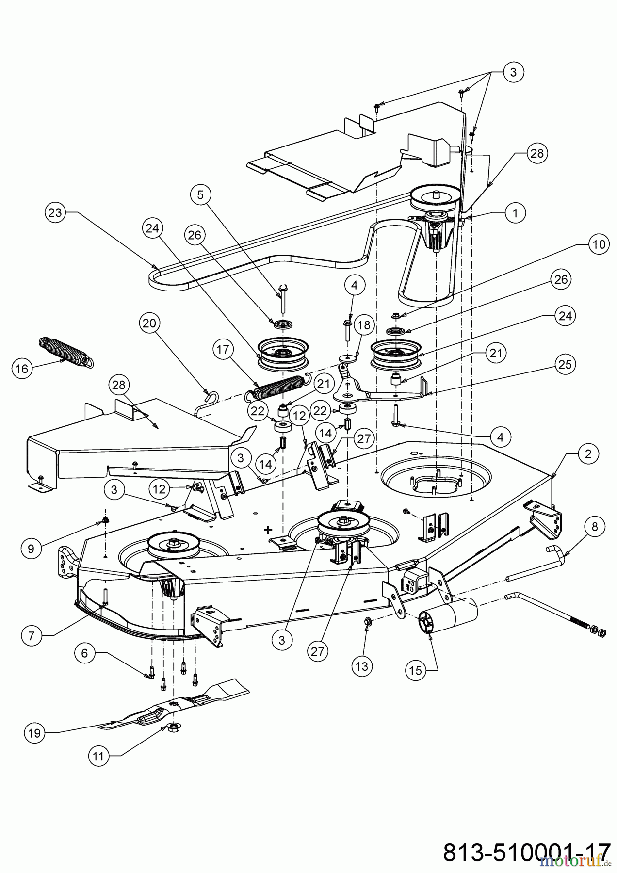 Cub Cadet Gartentraktoren XT3 QS137 14AFA5CA603 (2021) Mähwerk A (54