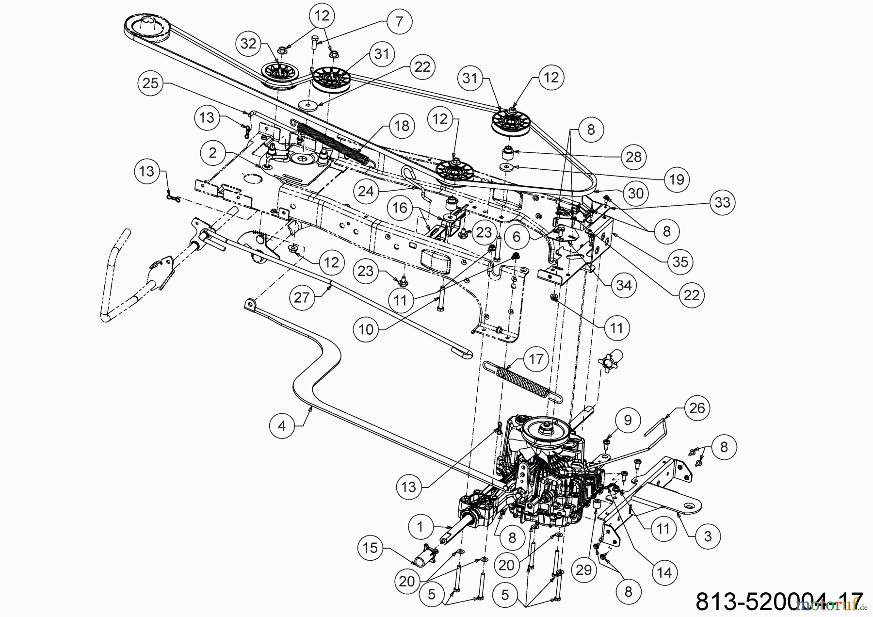 Cub Cadet Rasentraktoren XT1 OR95 13A8A1TB603 (2023) Fahrantrieb