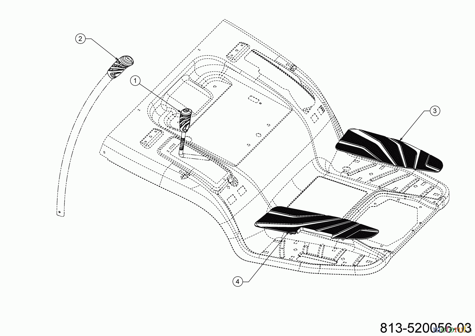  Cub Cadet Rasentraktoren XT2 QR106 13AFA1TR603 (2023) Handgriffe, Trittbrettbelag