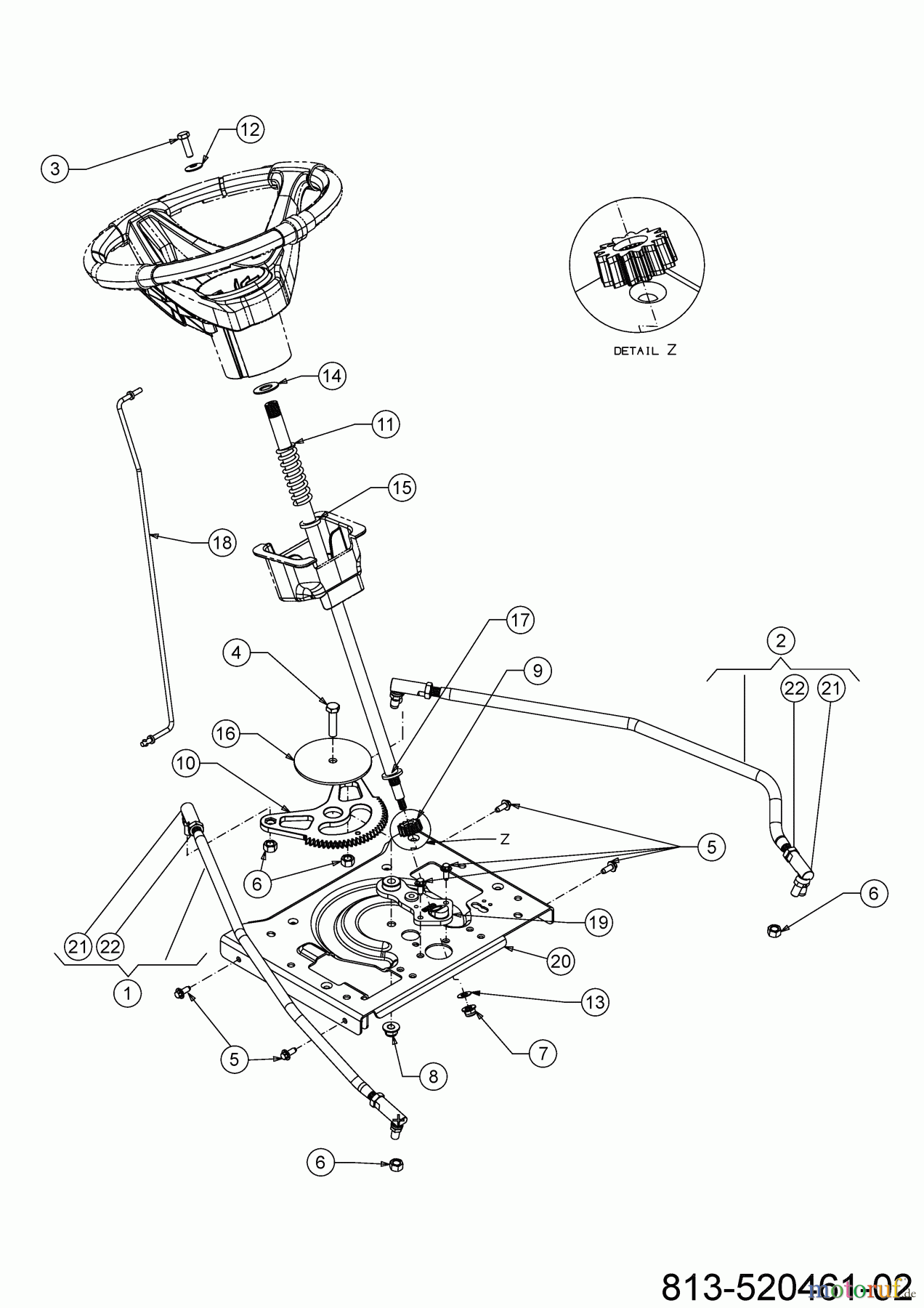 Cub Cadet Rasentraktoren XT1 OR95 13A8A1TB603 (2023) Lenkung