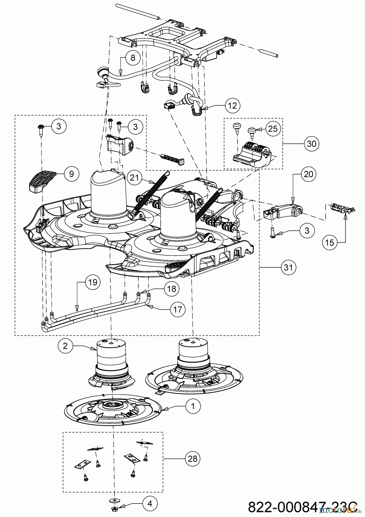 Cub Cadet Mähroboter XR5 4000 22AKLEFA354 (2023) Mähwerk, Schneidmesser