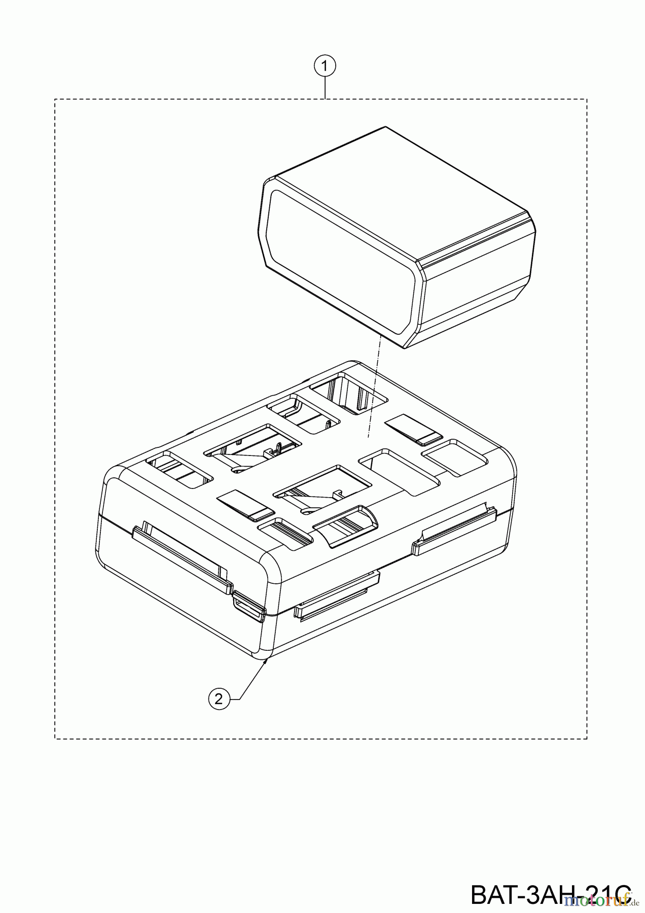 Cub Cadet Mähroboter XR5 1000 22AKFEFA603 (2021) Batterie und Gehäuse