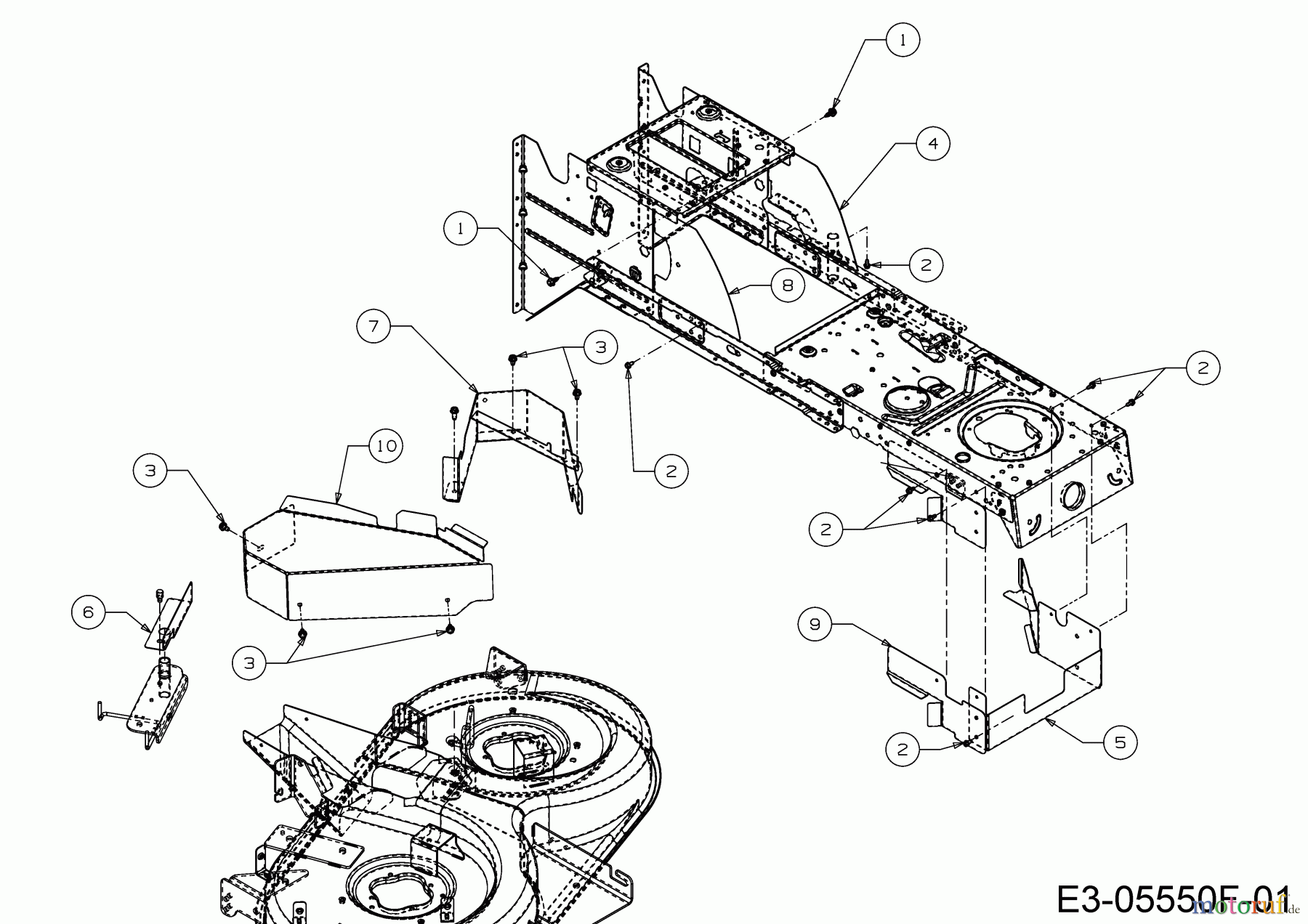 Cub Cadet Rasentraktoren LT3 PR105 13BJ71DN603 (2022) Abdeckungen Mähwerk N (41