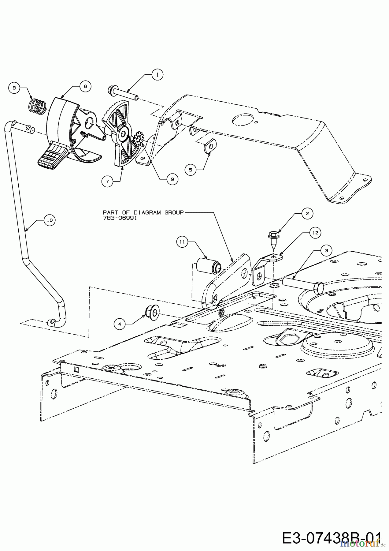Cub Cadet Rasentraktoren LT1 NS96 13BB76DF603 (2021) Geschwindigkeitsregelung