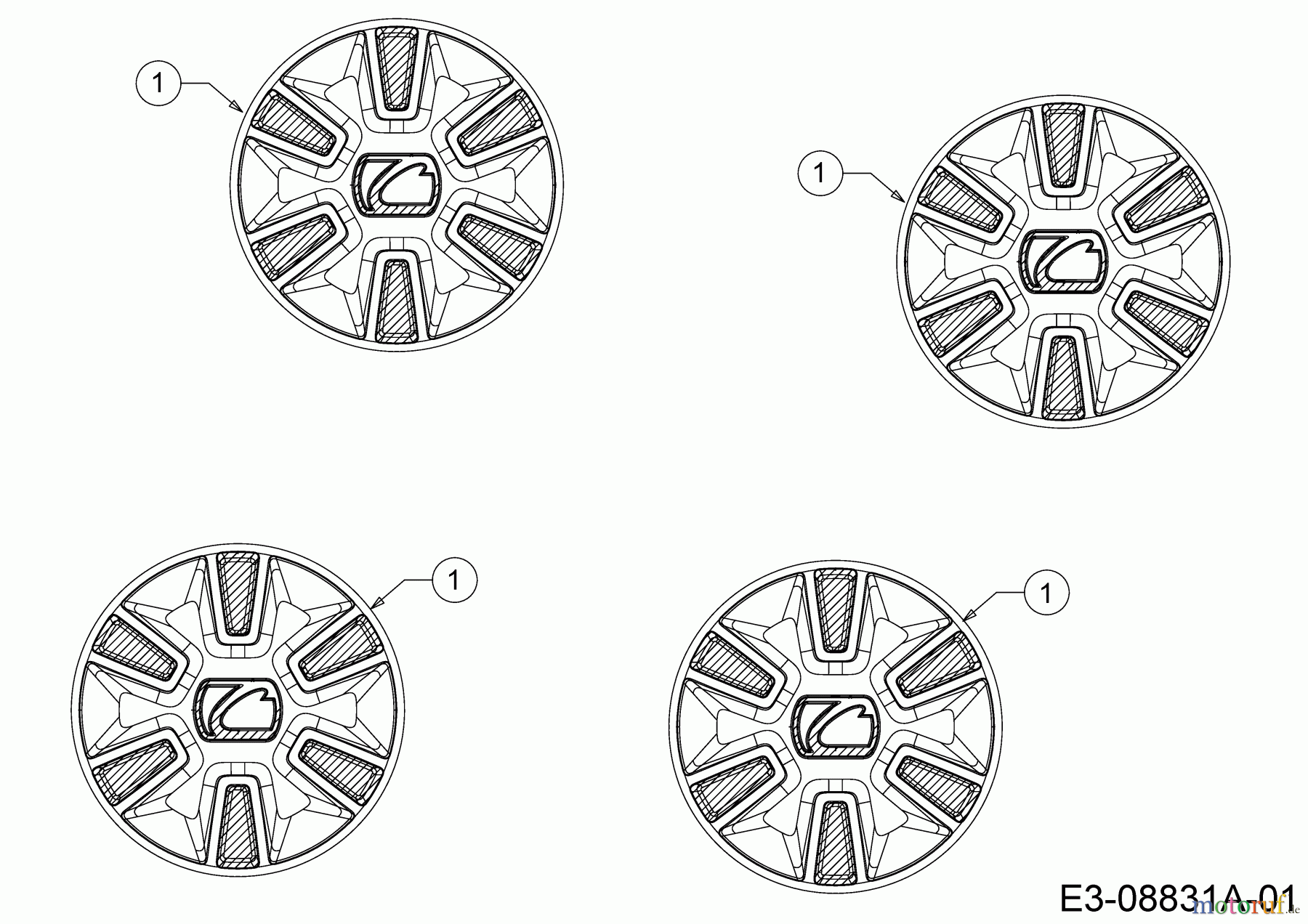 Cub Cadet Motormäher mit Antrieb LM2 DR53S 12EBPQKC603 (2023) Radkappen