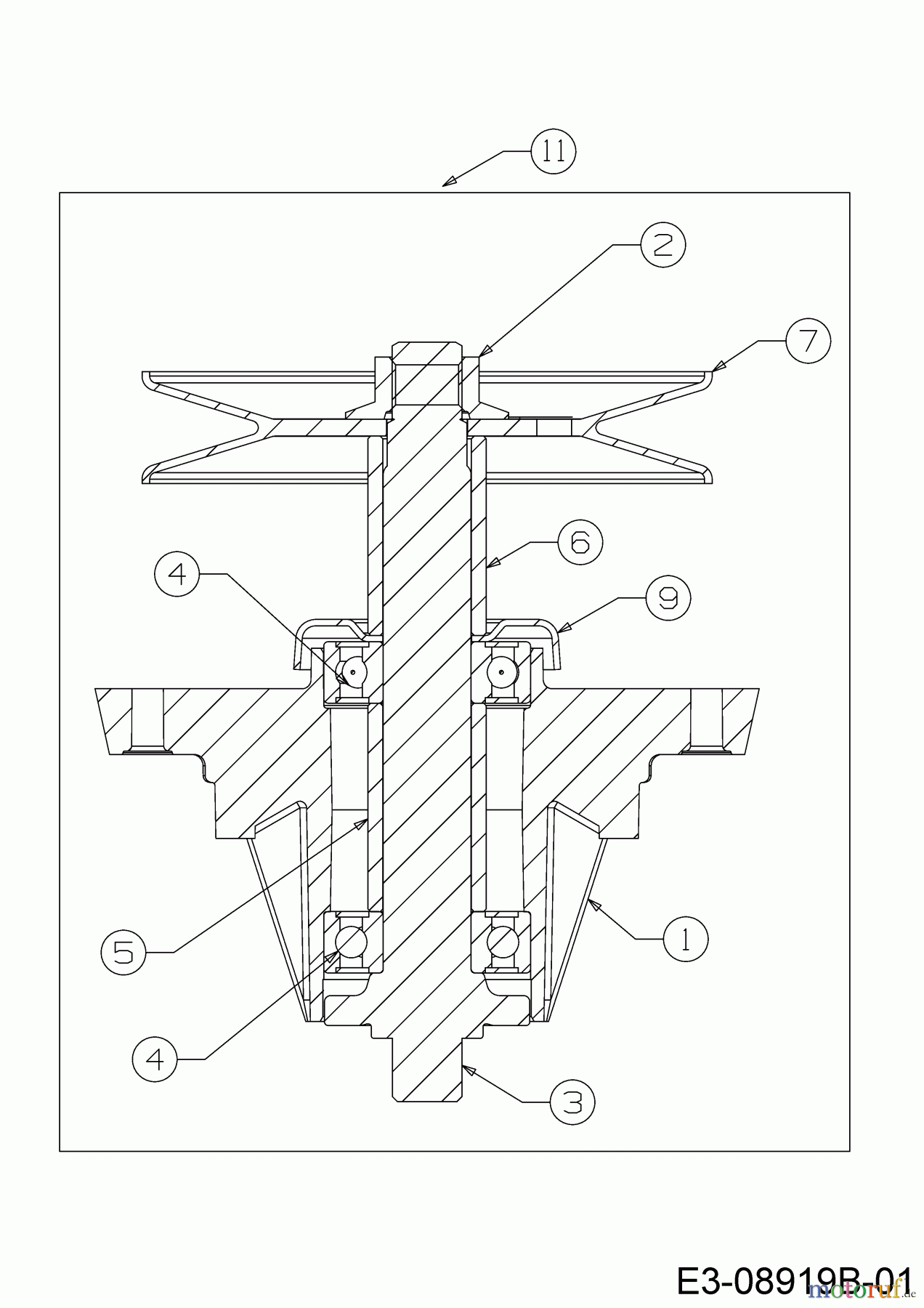 Cub Cadet Gartentraktoren XT3 QS127 14BFA5CQ603 (2021) Messerspindel 618-06980