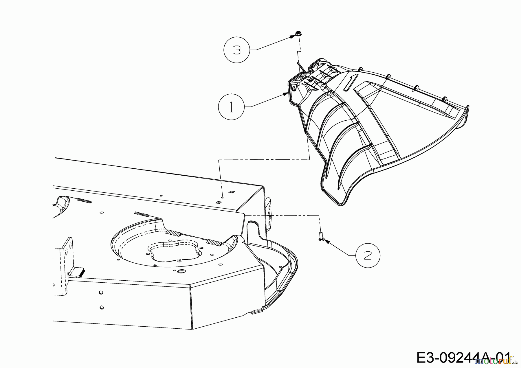 Cub Cadet Gartentraktoren XT3 QS137 14AFA5CA603 (2021) Deflektor