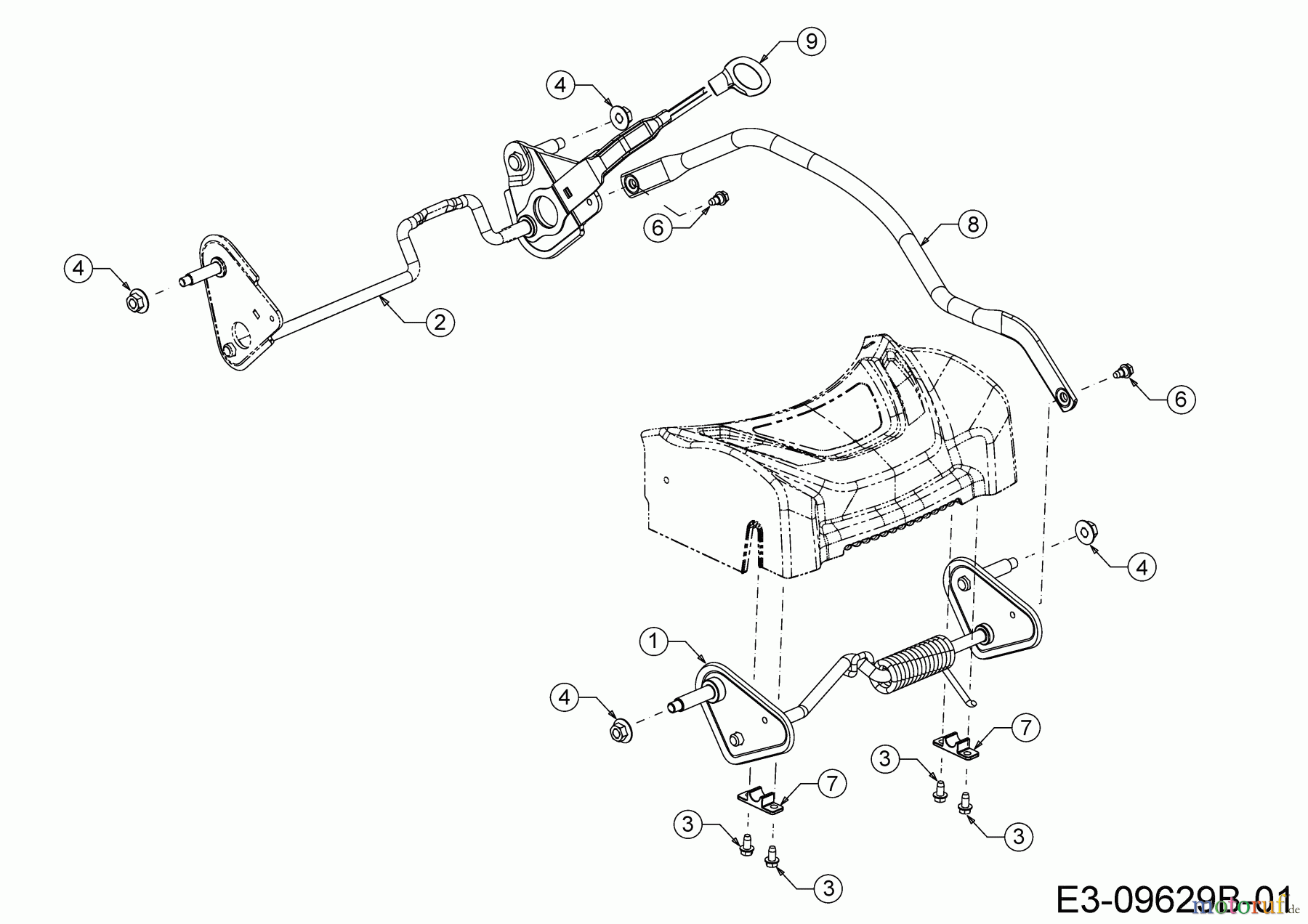 Cub Cadet Motormäher mit Antrieb LM3 DR53S 12DBPVKC603 (2021) Achsen, Höhenverstellung
