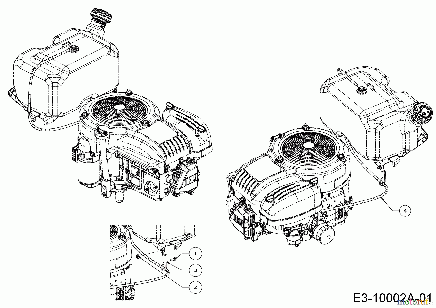 Cub Cadet Rasentraktoren XT1 OS107 13A8A1TS603 (2023) Entlüftungsschlauch Kraftstoff