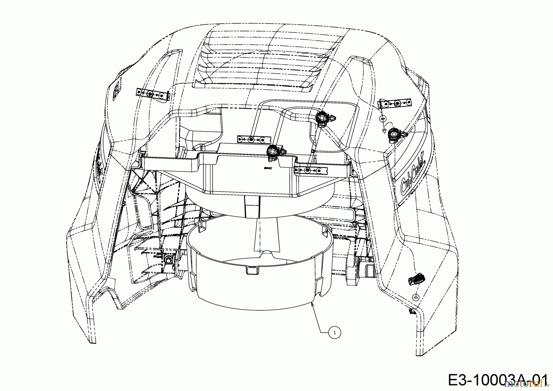 Cub Cadet Rasentraktoren XT1 OR106 13A8A1TR603 (2022) Luftführung