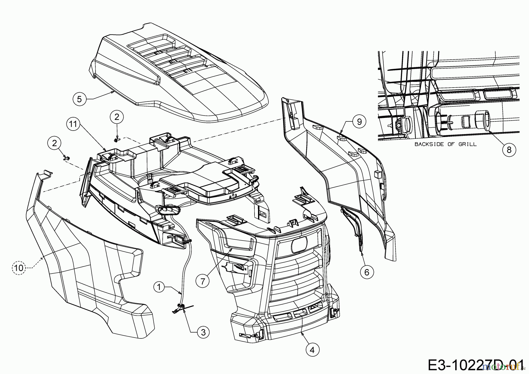 Cub Cadet E-Rasentraktoren XT2 ES107 33ABA7CS603 (2020) Motorhaube C-Style bis 20.01.2020