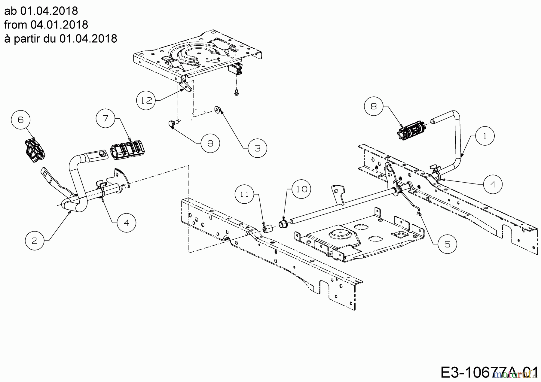 Cub Cadet Gartentraktoren XT3 QS137 14AFA5CA603 (2021) Pedale ab 01.04.2018