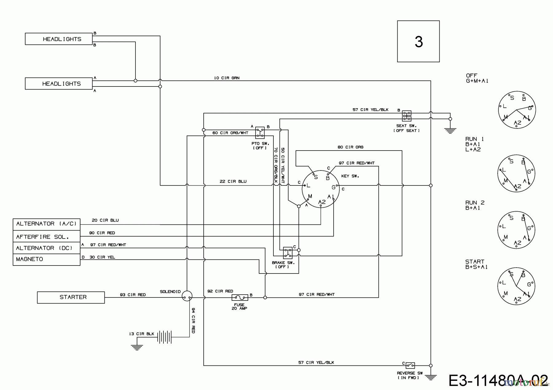 Cub Cadet Rasentraktoren LT1 NS96 13AB77DF603 (2022) Schaltplan