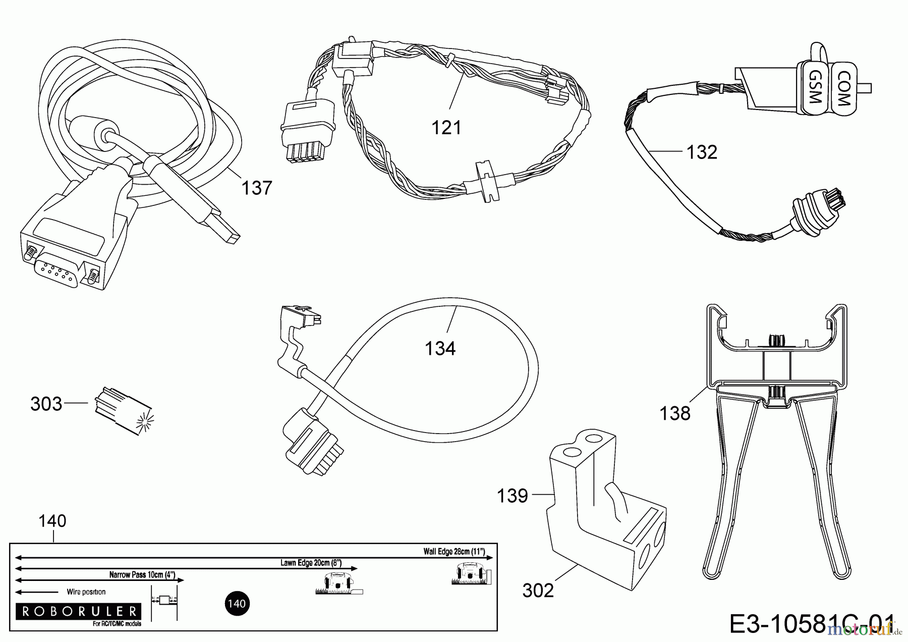 Robomow Mähroboter RC308U 22BCDAAA619 (2020) Kabel, Kabelanschluß, Regensensor, Werkzeug