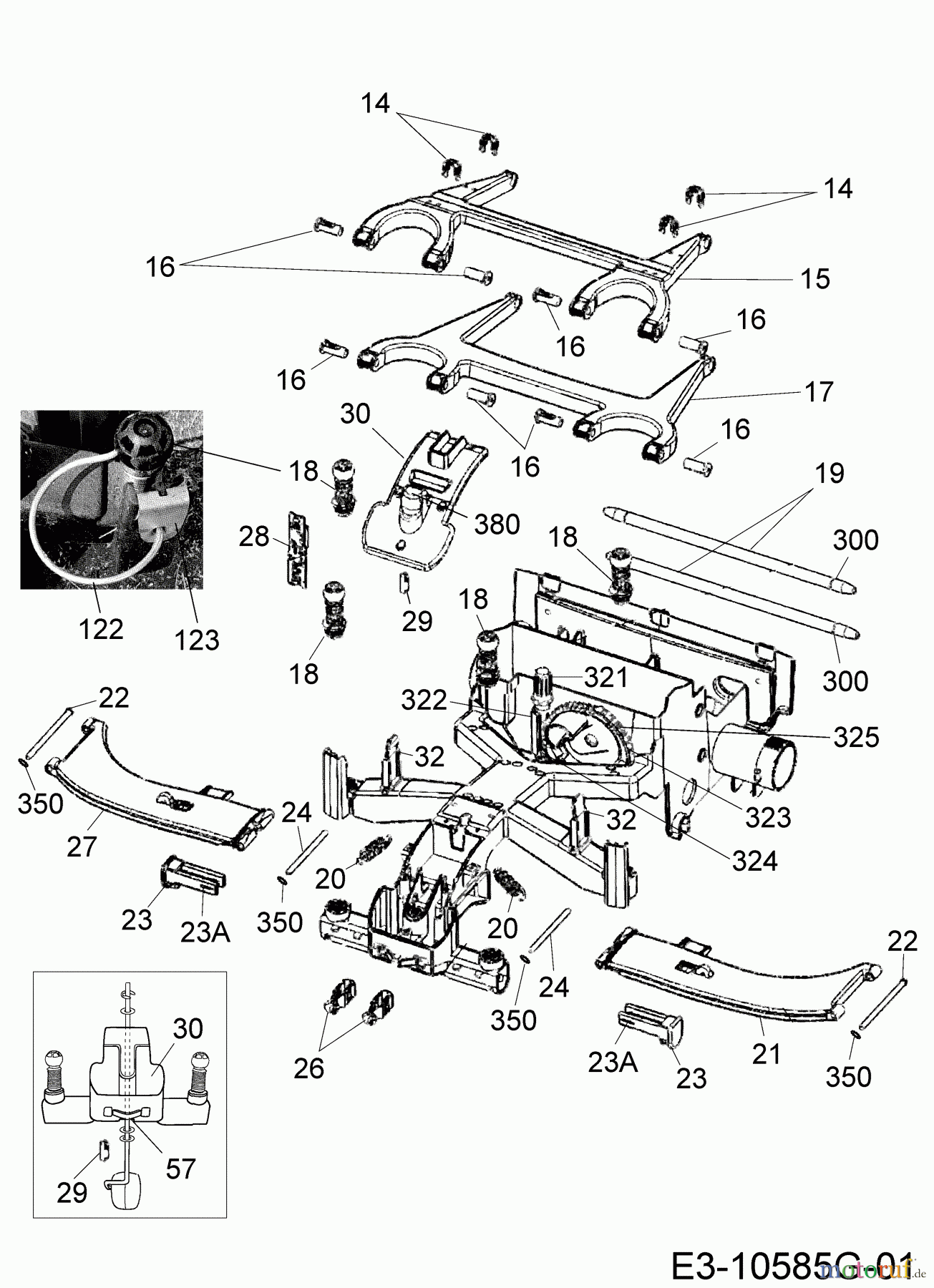 Robomow Mähroboter RS635 PRO SV 22ASGAFF619 (2020) Frontplatine, Höhenverstellung, Schwimmer