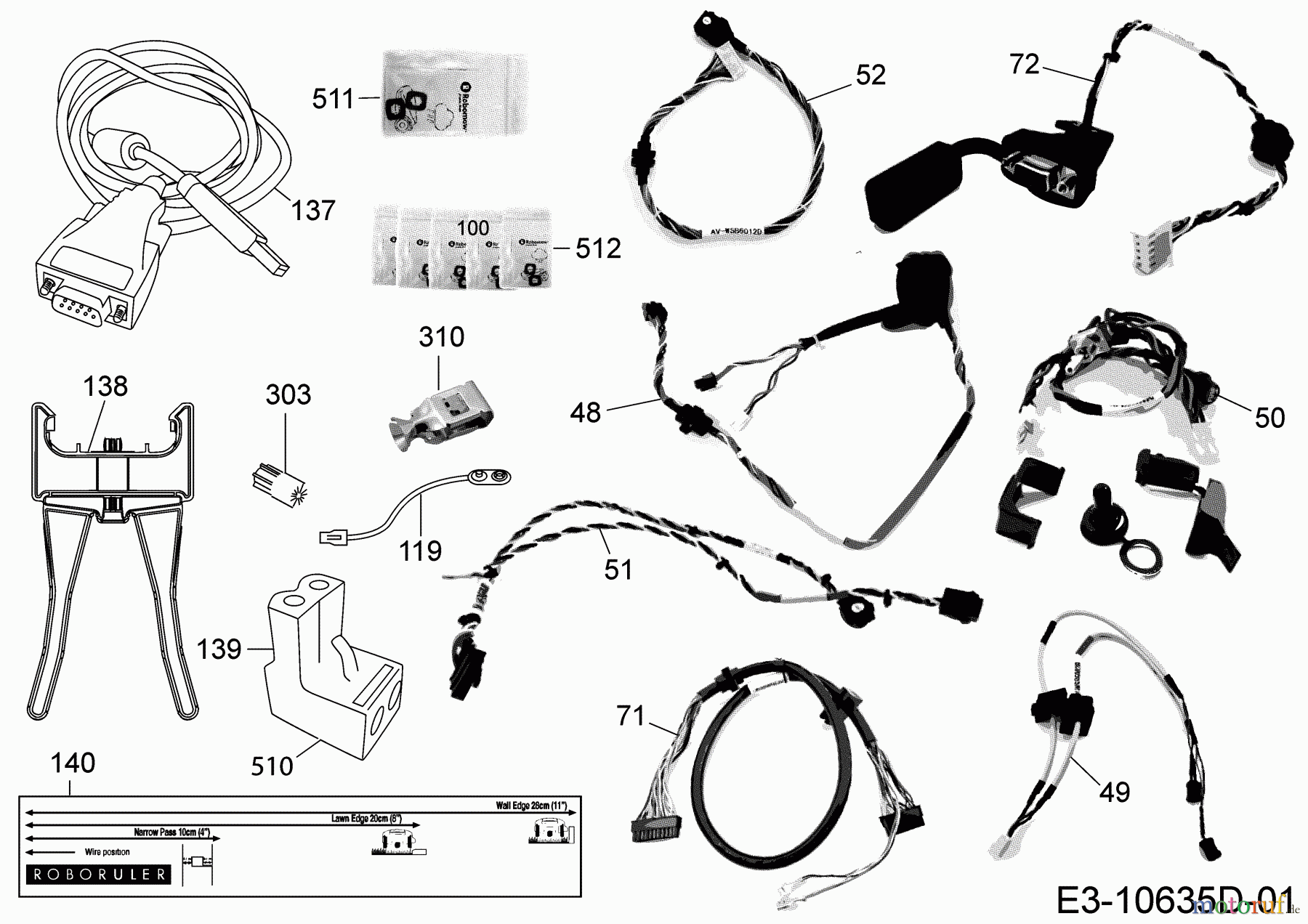 Robomow Mähroboter RS635 PRO SV 22ASGAFF619 (2020) Kabel, Kabelanschluß, Regensensor, Werkzeug