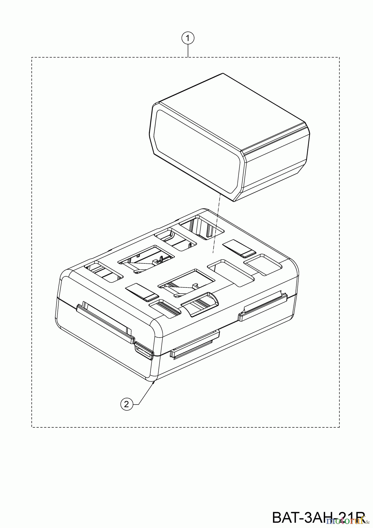 Robomow Mähroboter RK1000 PRO 22AKFAFA619 (2021) Batterie und Gehäuse