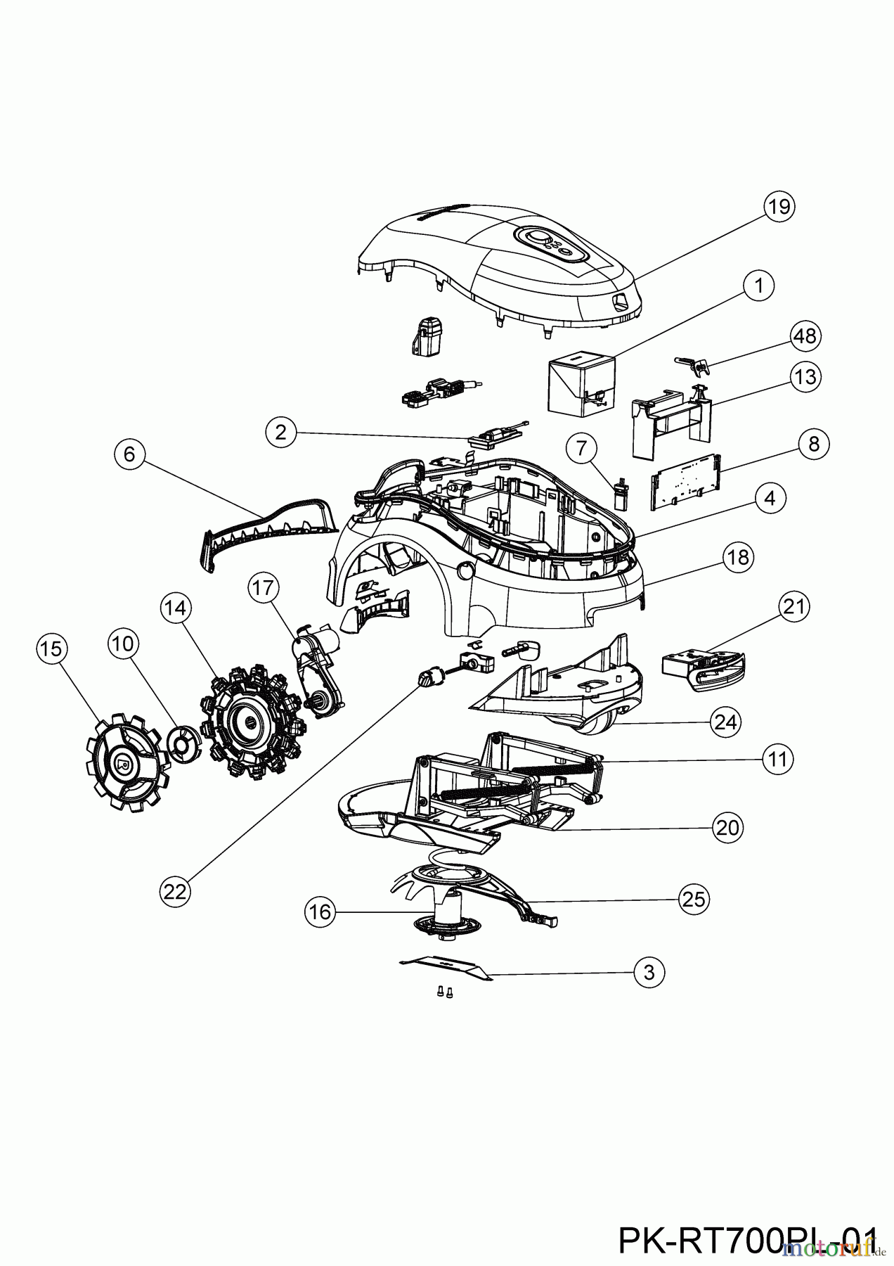 Robomow Mähroboter RT700 22BTDABB619 (2021) Mähroboter Einzelteile