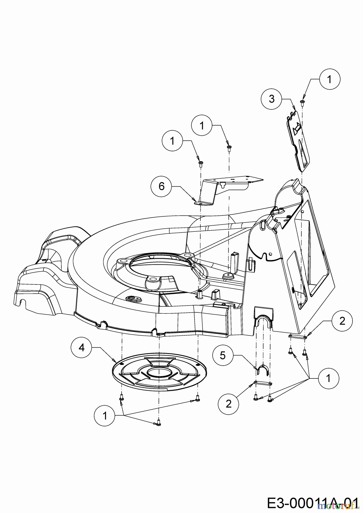 Wolf-Garten Motormäher Expert 46 B P 11A-YA5E650 (2018) Abdeckungen, Achslager hinten