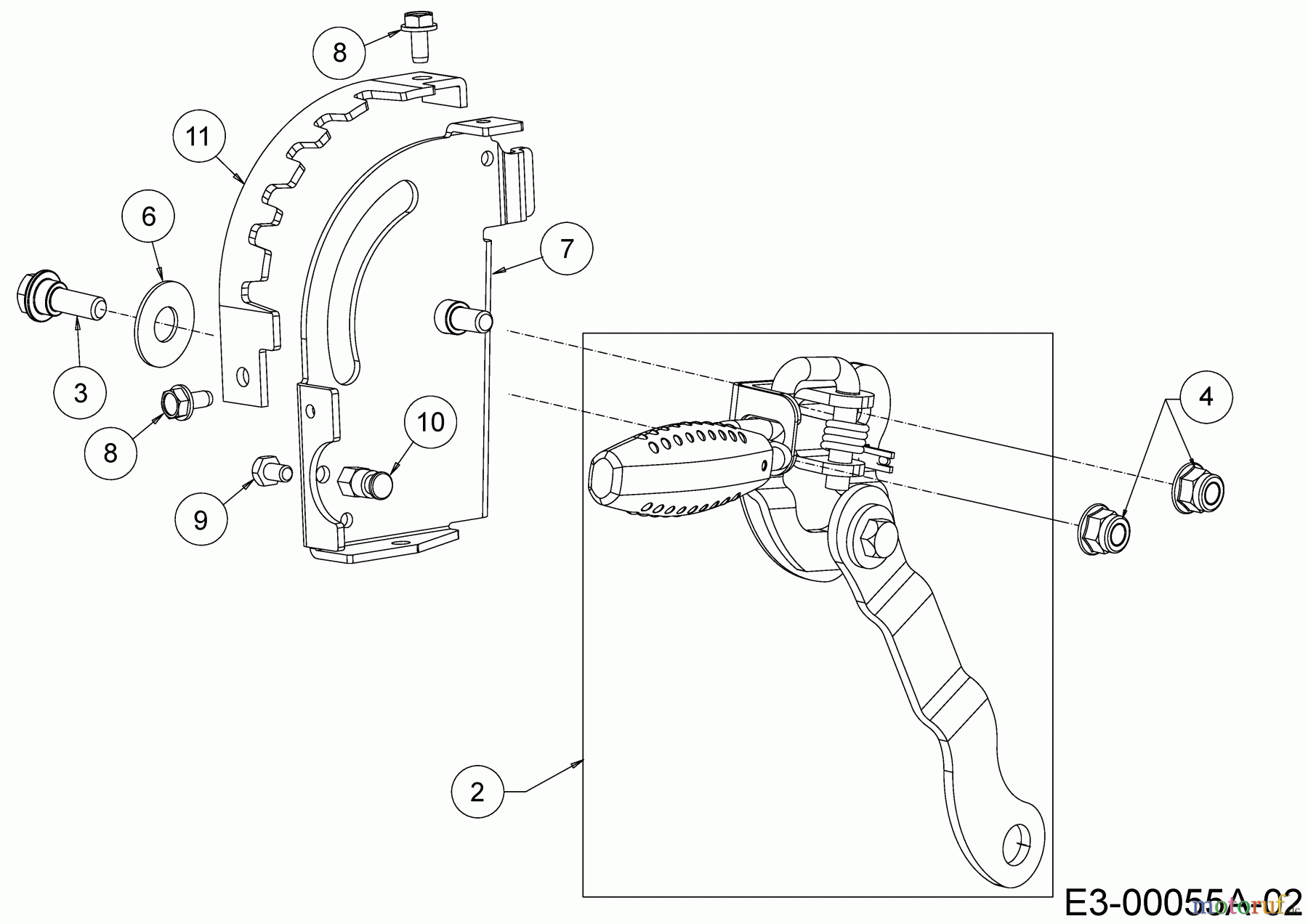 Wolf-Garten Motormäher mit Antrieb Expert 53 B V 12AQZA7F650 (2018) Höhenverstellhebel, Raste