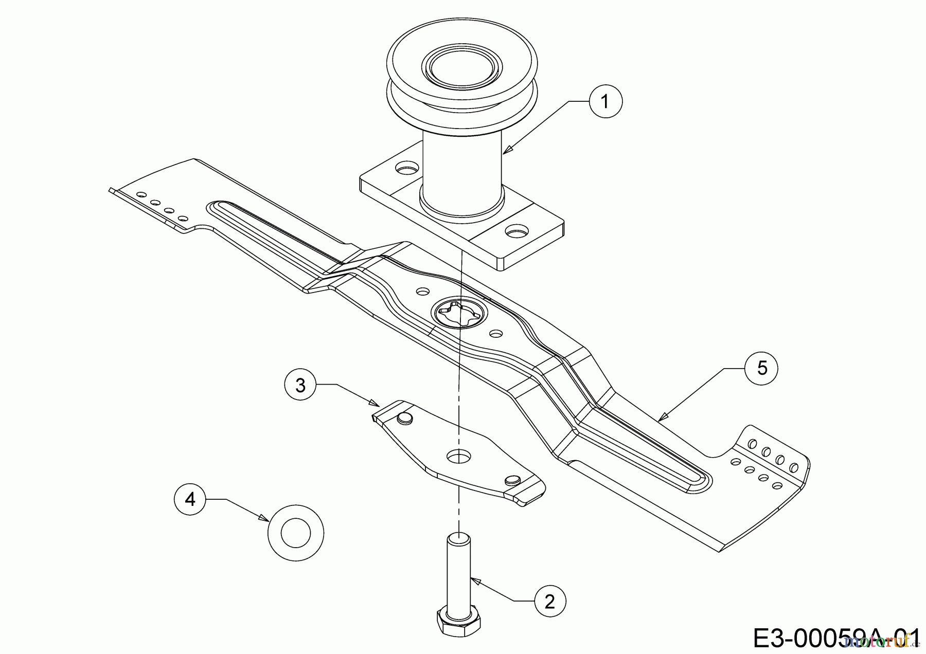 Wolf-Garten Motormäher mit Antrieb OMEGA2 53 B ES V 12ARZA9B650 (2019) Messer, Messeraufnahme