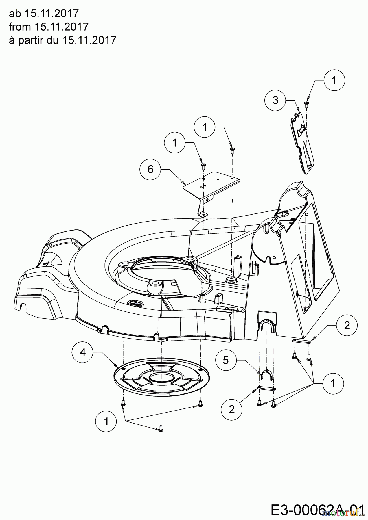 Wolf-Garten Motormäher mit Antrieb Expert 46 B SP 12ABYA7F650 (2018) Abdeckungen, Achslager hinten ab 15.11.2017
