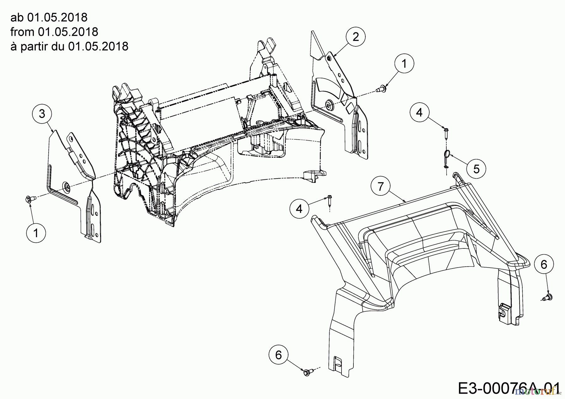 Wolf-Garten Motormäher mit Antrieb WA 460 AHW 12C-TV5E650 (2019) Abdeckung hinten ab 01.05.2018