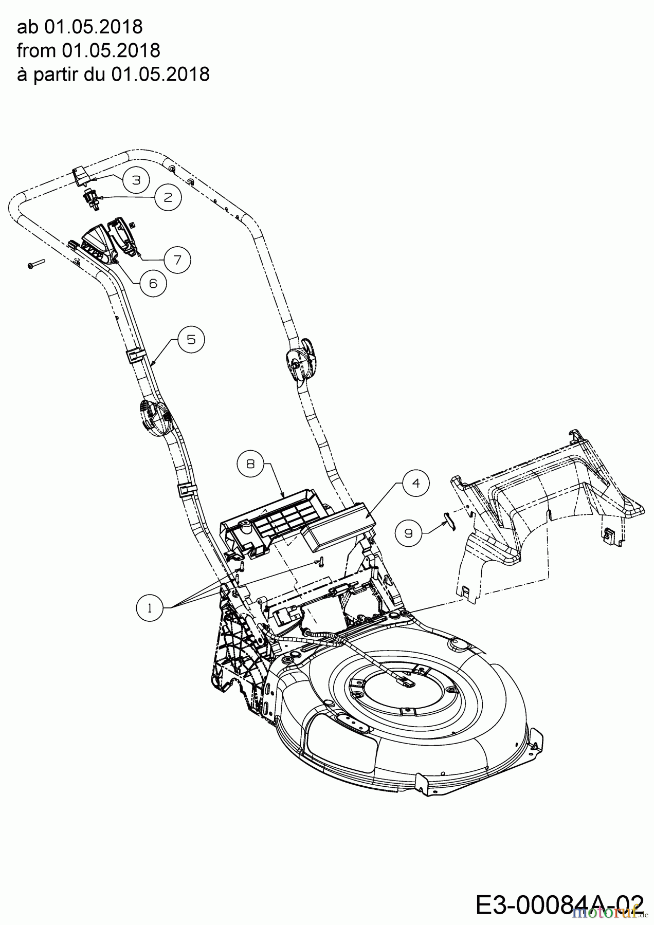 Wolf-Garten Motormäher mit Antrieb Expert 460 AE 12AETUS7650 (2020) Batterie, Kabelbaum ab 01.05.2018