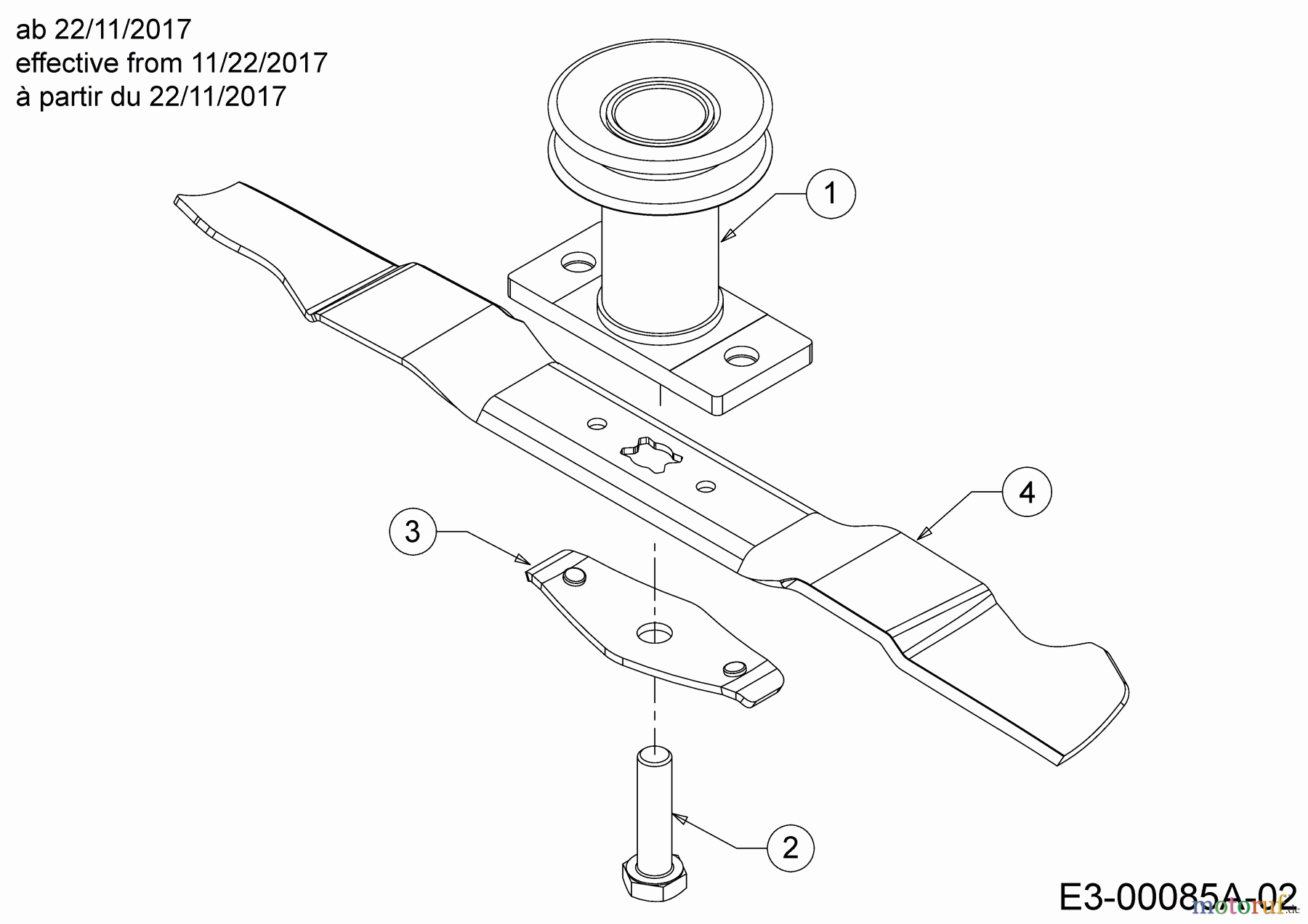 Wolf-Garten Motormäher mit Antrieb Expert 460 AE 12AETUS7650 (2020) Messer, Messeraufnahme ab 22/11/2017