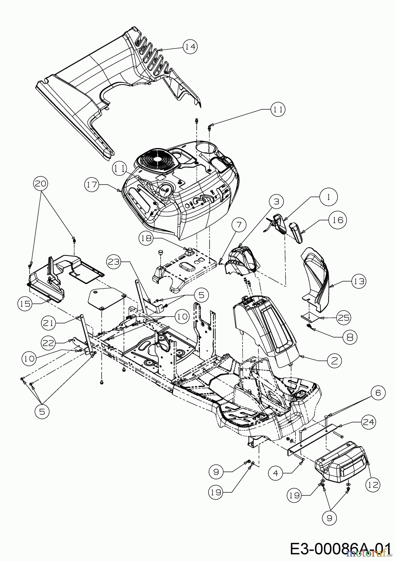 Wolf-Garten Rasentraktoren Scooter Pro 13C226HD650 (2020) Frontgewicht, Verkleidungen