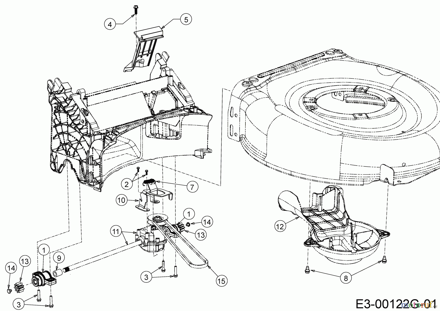 Wolf-Garten Motormäher mit Antrieb A 4600 A 12A-TOSC650 (2020) Getriebe, Keilriemen