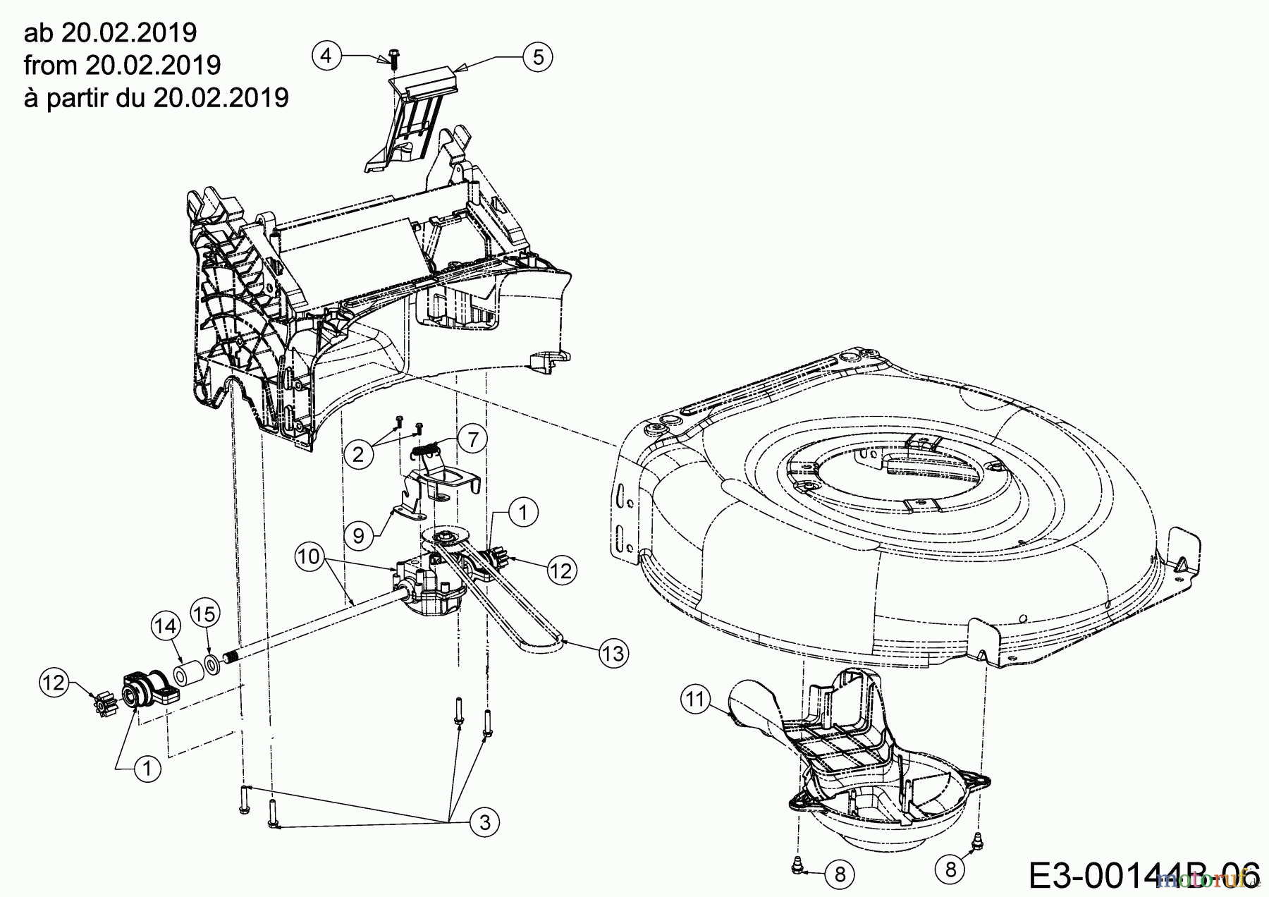Wolf-Garten Motormäher mit Antrieb A 5300 A 12B-POKC650 (2019) Getriebe, Keilriemen ab 20.02.2019