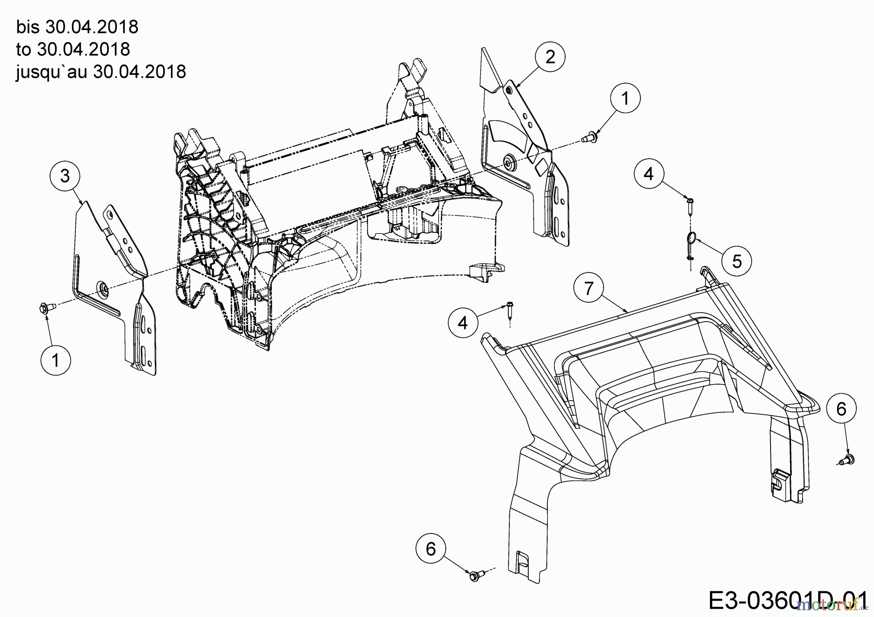 Wolf-Garten Motormäher mit Antrieb Expert 460 A 12C-TUKC650 (2018) Abdeckung hinten bis 30.04.2018
