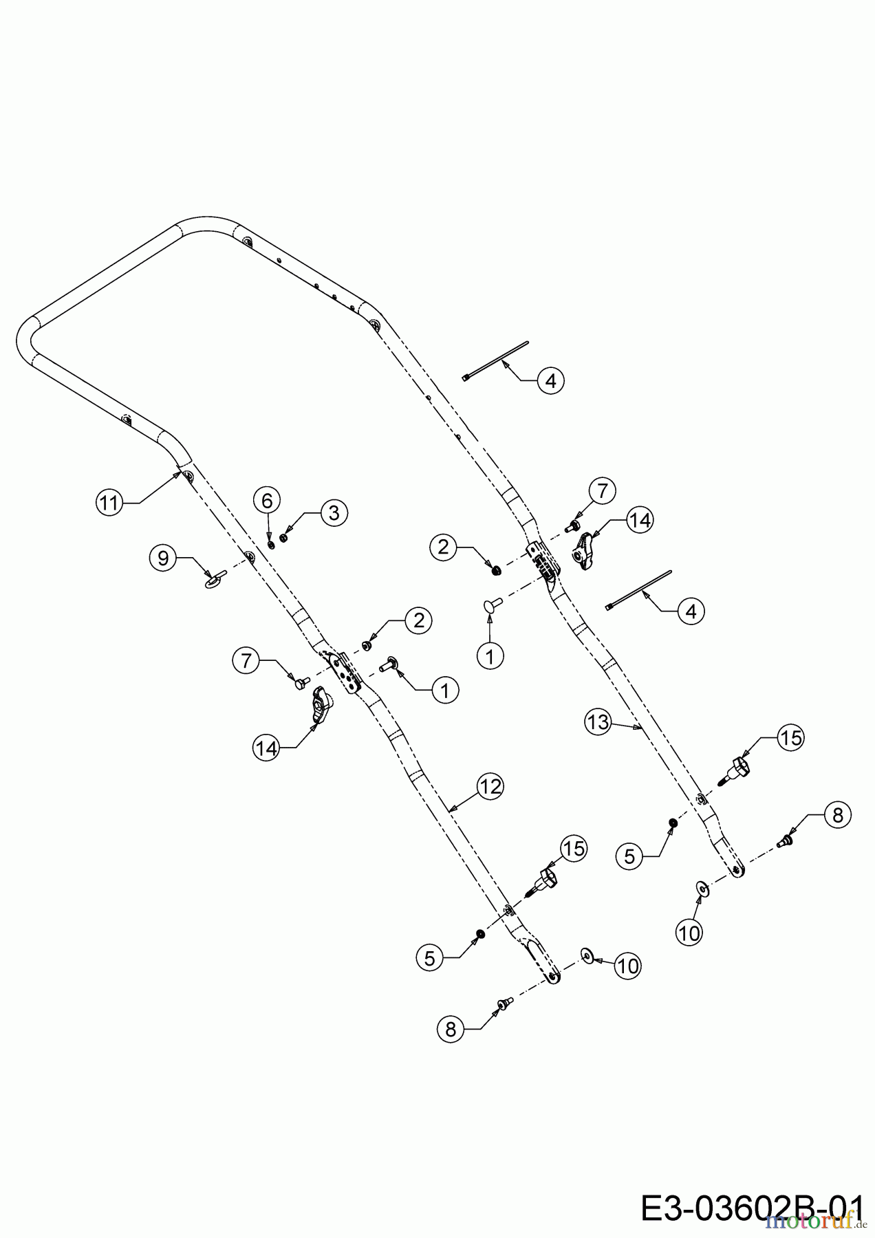 Wolf-Garten Motormäher mit Antrieb WA 46 A 12A-TO5B650 (2020) Holm