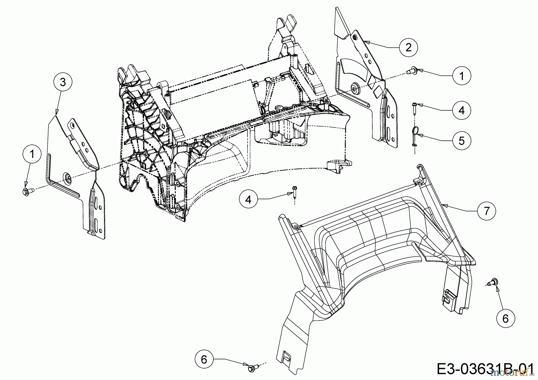  Wolf-Garten Motormäher mit Antrieb AH 4200 H 12A-LV5B650  (2020) Abdeckung hinten