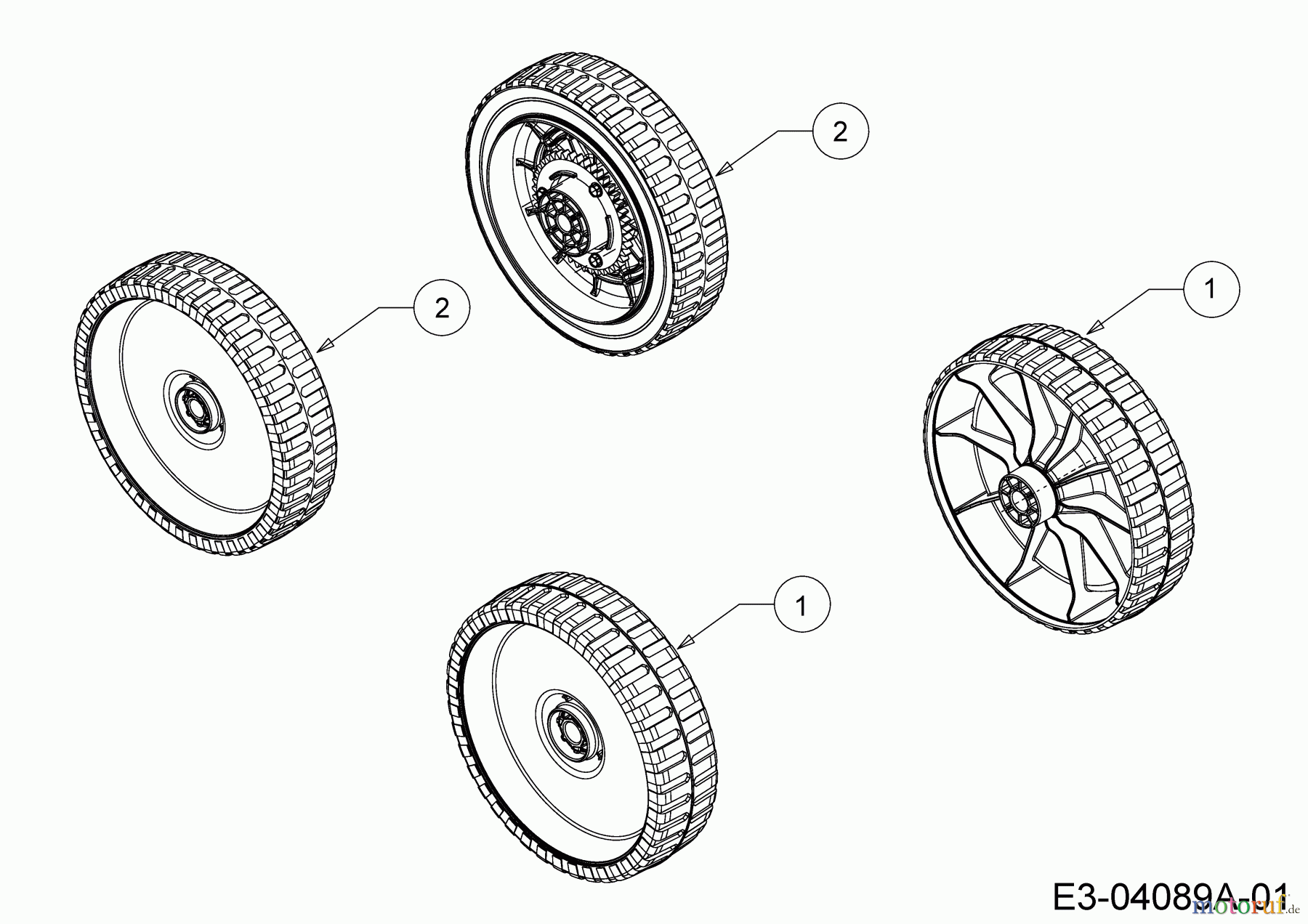 Wolf-Garten Motormäher mit Antrieb A 5300 A 12B-POKC650 (2019) Räder