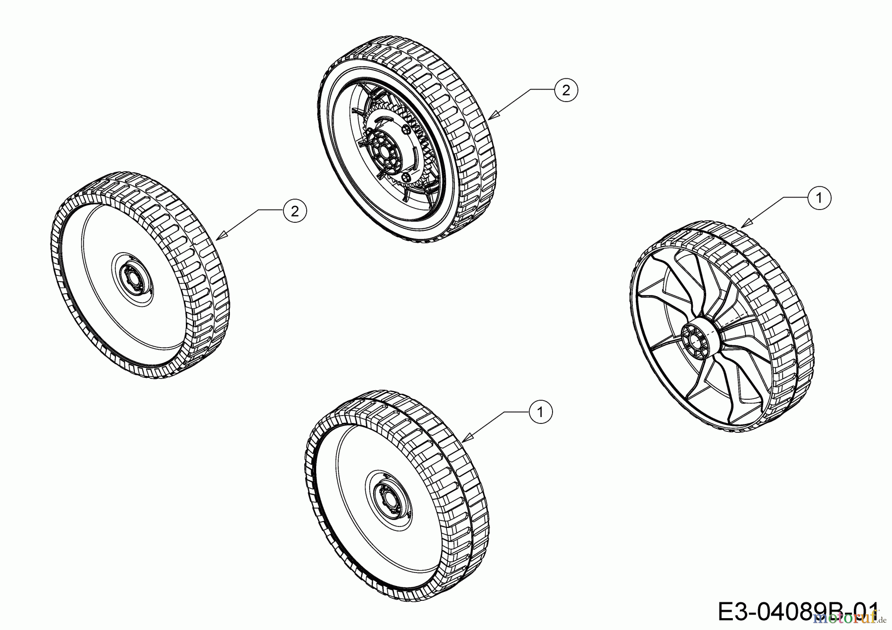 Wolf-Garten Motormäher mit Antrieb A 5300 A 12B-POKC650 (2020) Räder