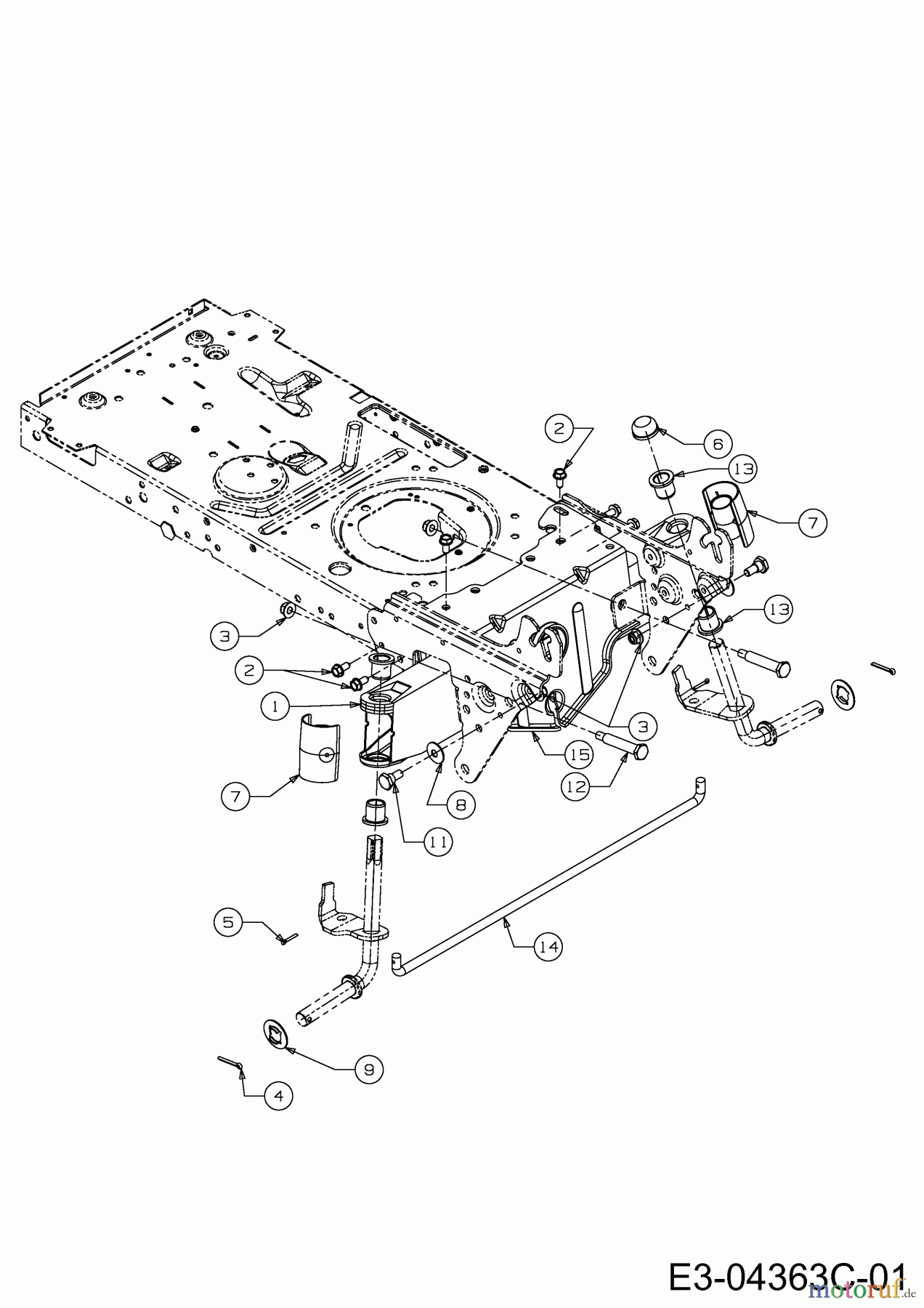 Wolf-Garten Rasentraktoren E 13/92 T 13I2765E650 (2017) Vorderachse
